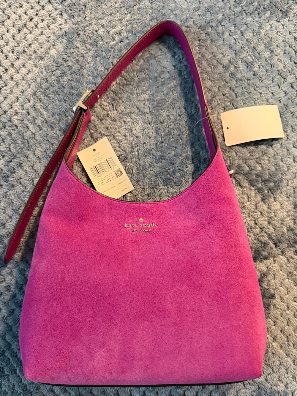 Kate Spade NWT Suede Beet/Magenta Shoulder Bag, Small 454